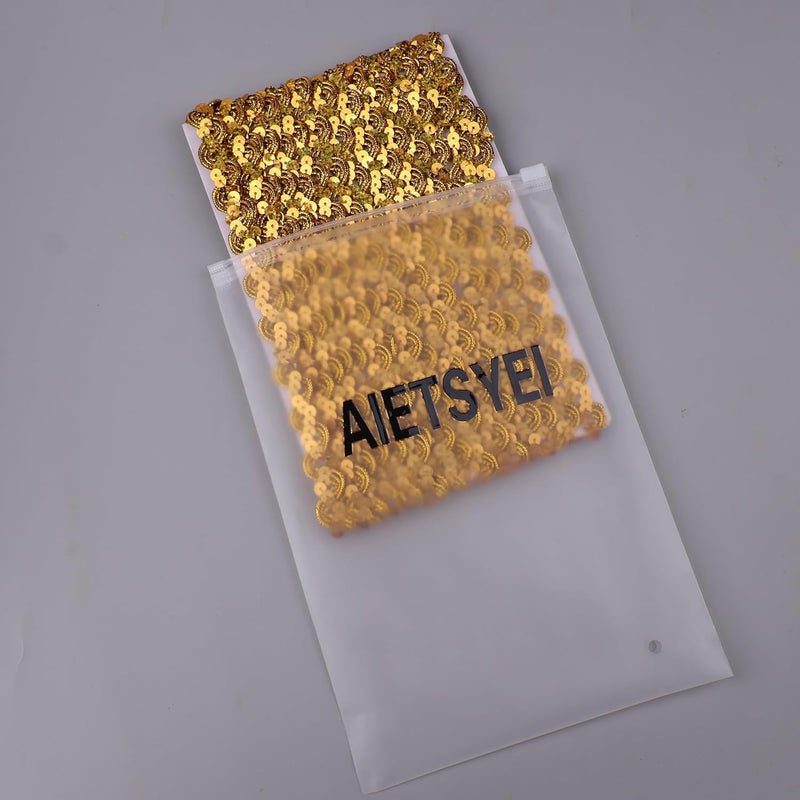 AIETSYEI Glitter Sequin Trim Reba RIC Rac Scalloped Edge Braid Sequin Braid Trim for Sewing Craft, Dress, Hat Bag, Costumes（7 Yard, Gold） - Image 5